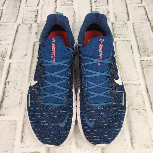 Nike Free RN 5.0 Men's Size 12 Blue White Athletic Running Gym Training Sneakers - Picture 9 of 10